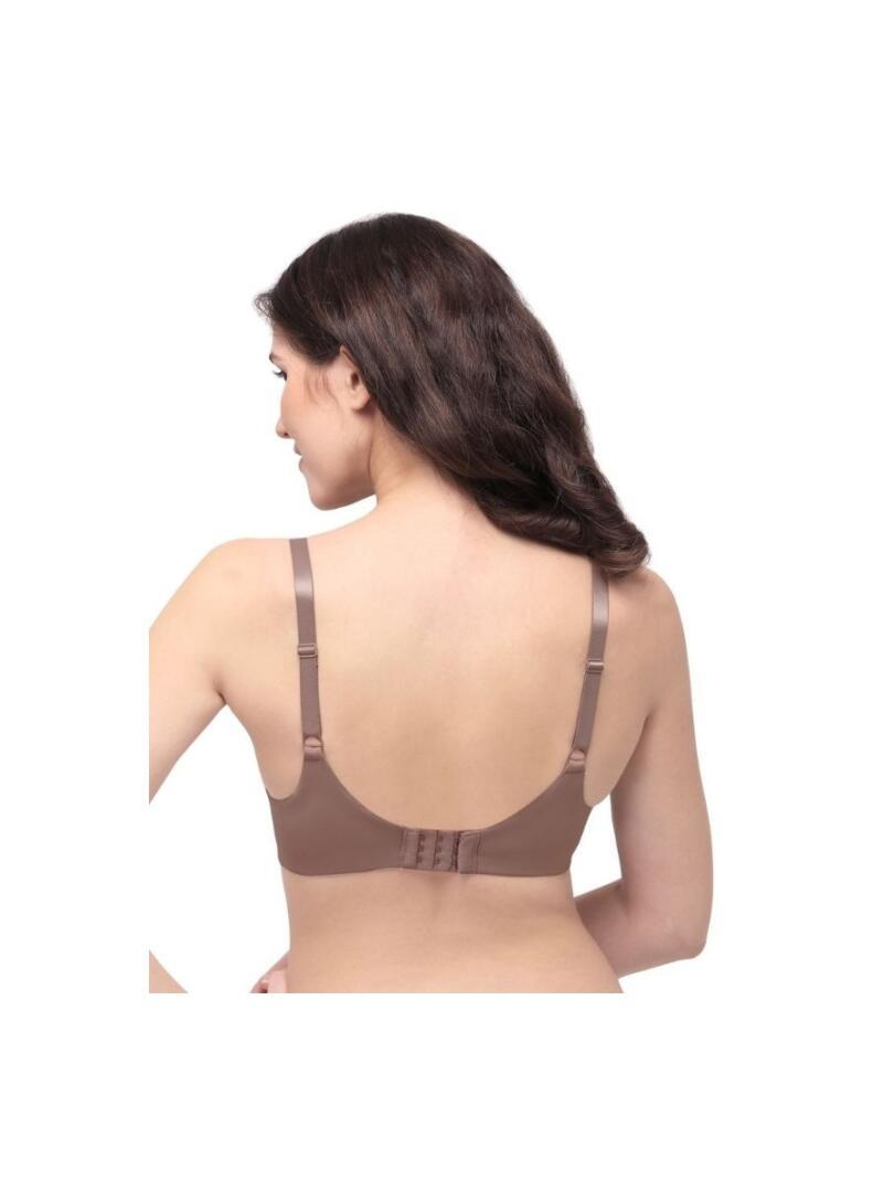 SOIE Brown Padded Non Wired Polyamide Spandex T-Shirt Bra - CB-129 - Image 3