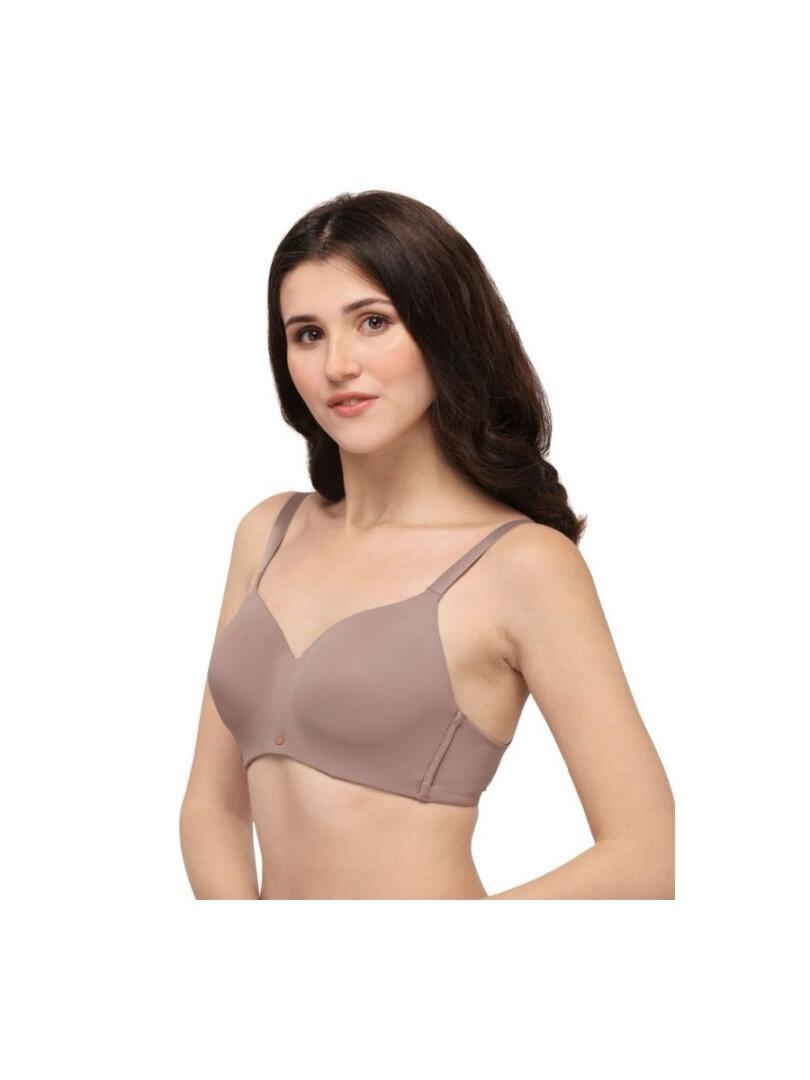 SOIE Brown Padded Non Wired Polyamide Spandex T-Shirt Bra - CB-129 - Image 2