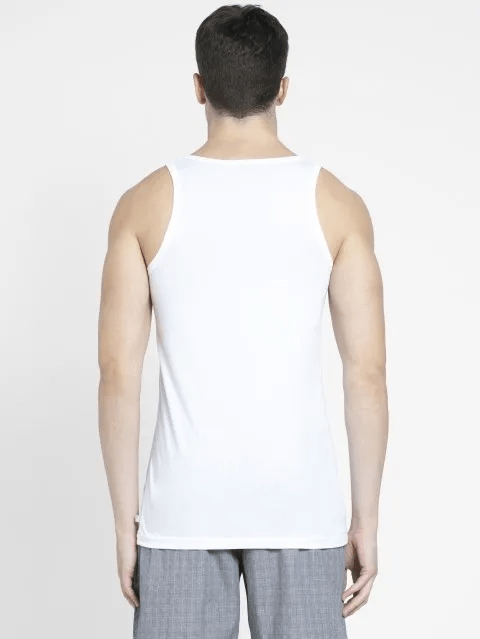 JOCKEY - Deep Round Neck Sleeveless Vest (Pack of 2) - White - Image 3