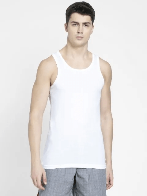 JOCKEY - Deep Round Neck Sleeveless Vest (Pack of 2) - White